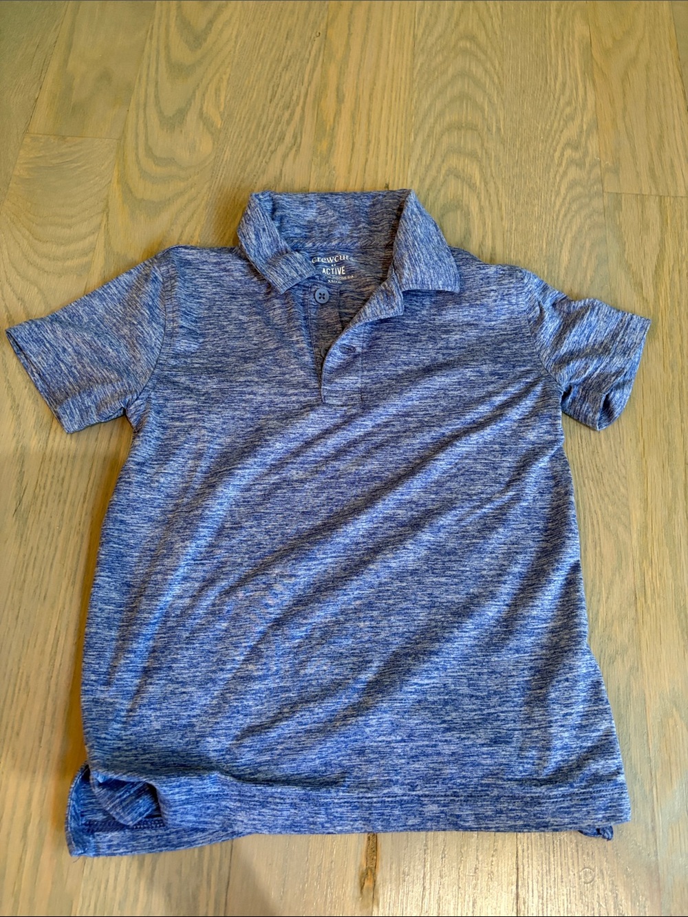 Crewcuts Heathered Blue Short Sleeve Polo